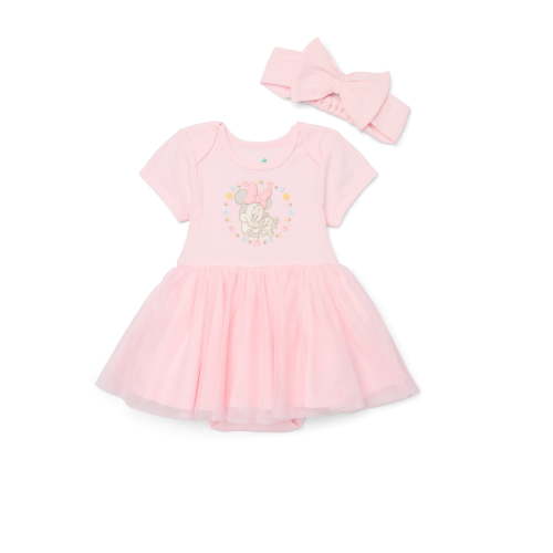 Disney Baby Wishes + Dreams Character Infant Baby Dress and Bow Headband Set, 2-Piece, Sizes Newborn-12 Months