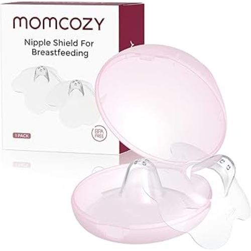 Momcozy Nipple Shield, Floral Contact Nipple Shield for Breastfeeding Moms with Flat or Inverted Nipples, Made Without BPA/BPS, 20mm, 2 Pairs