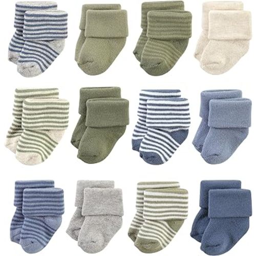 Hudson Baby Baby Girls' Cotton Rich Newborn and Terry Socks