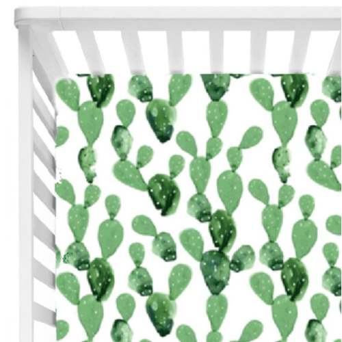 Cactus Crib Sheet// Paddle Cactus //modern Cactus Nursery - Etsy