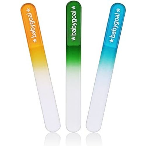 Babygoal Baby Nail Files 3 Pack,Newborn Nail Files with a Pouch,Genuine Czech Float Glass, Gift for Newborns,Toddlers,Infant, Babies &Young Children 3NF02