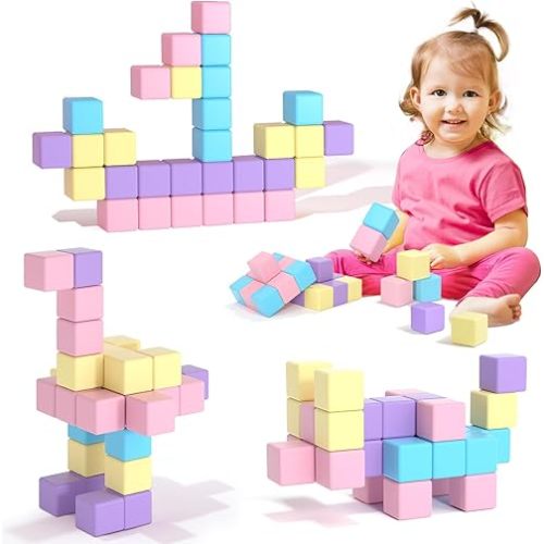 Magnetic Blocks for Toddlers Ages 3-5 Macaron 1.21 Inches Magnetic Building Blocks for Kids Ages 4-8 Gifts Montessori Magnet Cubes Sensory Toys for 3+ 4 5 6 7 Year Old Girls Boys Birthday Christmas