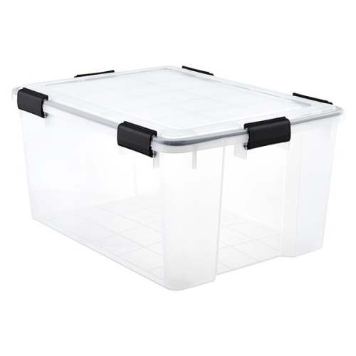 Clear Weathertight Tote 62qt| The Container Store