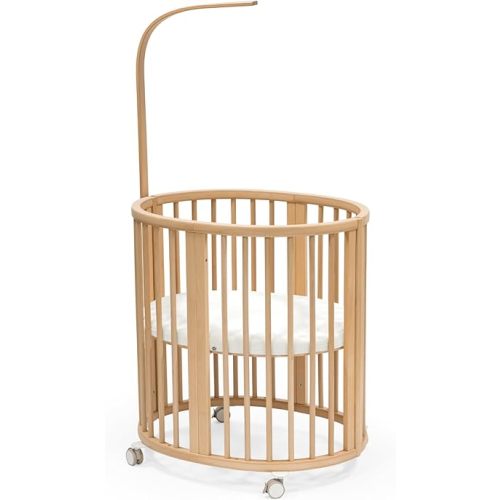 Stokke Sleepi Mini Bundle V3, Natural - Includes Sleepi Mini V3, Mattress & Drape Rod - Suitable for Ages 0-5 Years Old - Adjustable & Stylish