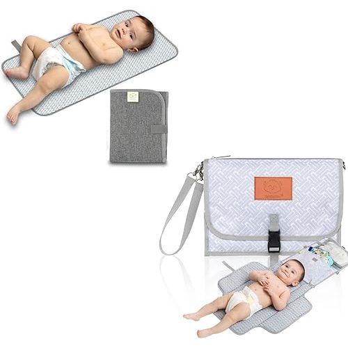 KeaBabies Portable Diaper Changing Pad and Portable Diaper Changing Pad - Waterproof Foldable Baby Changing Mat - Waterproof Foldable Baby Changing Mat - Travel Diaper Change Mat - Diaper Changing