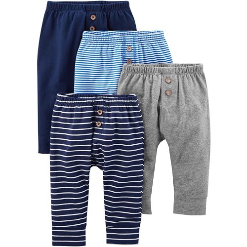 Simple Joys by Carter's Unisex Babies' Cotton Pants, Pack of 4
