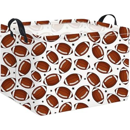 Rectangular Football Basket Kids Basket Baby Storage Basket Cute Kids Toy Storage Bin Organizer Shelf Book Basket Sports Footballl Room Decor(Football)