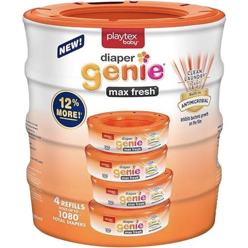 Playtex Diaper Genie Max Fresh, 1080 Count Waste Bags, 1.36 Pounds