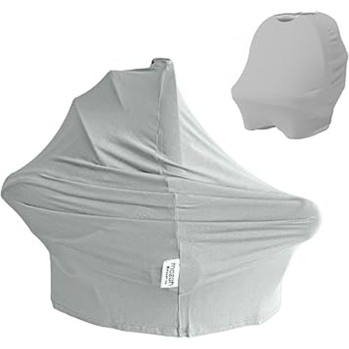MOZAH Baby Multi-Use Cover: 9-in-1 Baby Carseat Cover, Nursing Cover, Stroller Cover & More. Breast feeding Essentials and Baby Registry Favorite (Belgian Grey)