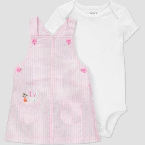 Carter's Just One You®️ Baby Girls' Striped Bunny Jumper - Purple 9m