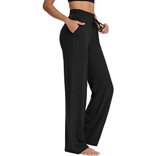 Sarin Mathews Womens Yoga Sweatpants Wide Leg Lounge Pajamas Pants Comfy Drawstring Workout Loose Pants with Pockets