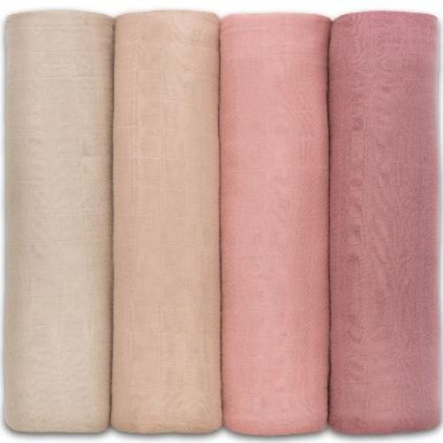 Muslin Swaddle Blankets Neutral Receiving Blanket for Boys and Girls by Comfy Cubs Cubs (Cream, Blush, Bold Blush, Mauve)