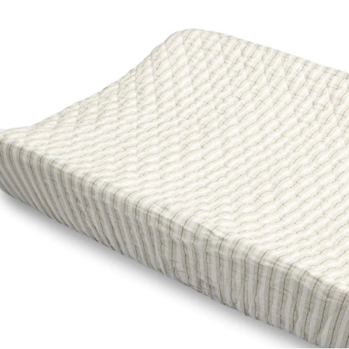 Crane Baby 100% Organic Cotton Change Pad Cover, Neutral Stripe Pattern