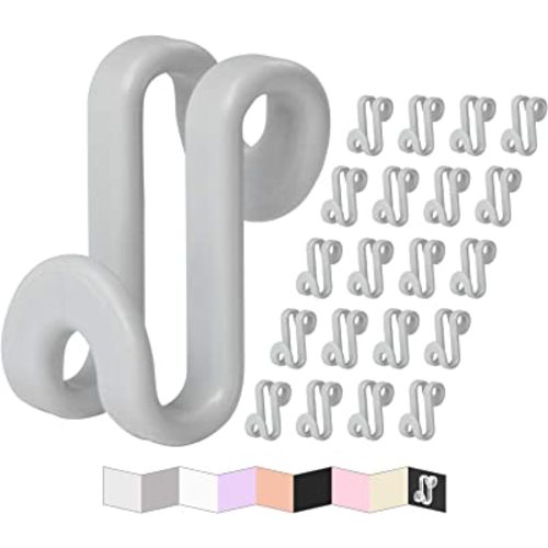 Clothes Hanger Connector Hooks, Outfit Hangers, Hanger Extender Clips, Hangers Accessory, Not Suitable for Wooden Hangers, Heavy Duty Space Saving for Closet 60 Pcs (Grey)