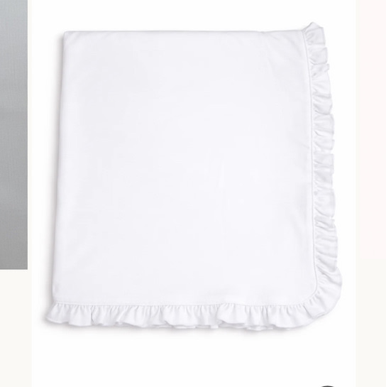 Classic White Personalized Ruffle Blanket – Caprilina