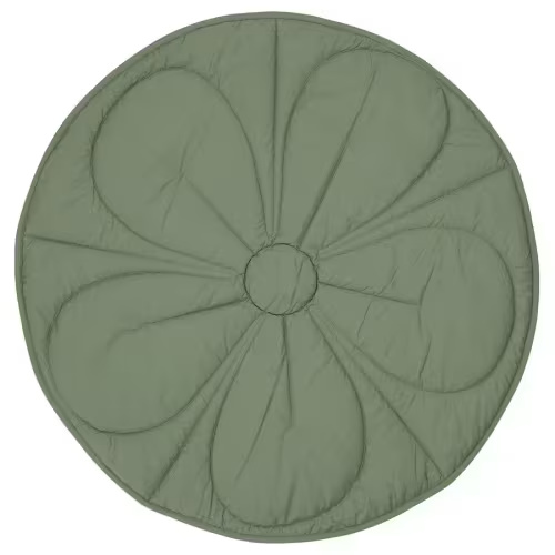 IKEA GULDVÄVARE Quilted blanket - green/beige stripe 41 3/8 "