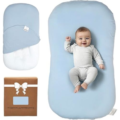 Infant Support Cushion -Baby Support Cushion for Newborn, Oversized for 0-24 Months (36.5*20 inchs), Tummy Time Mat for Home and Travel, Soft Cotton, Supervised Use, Baby Essentials Gift -includ cover