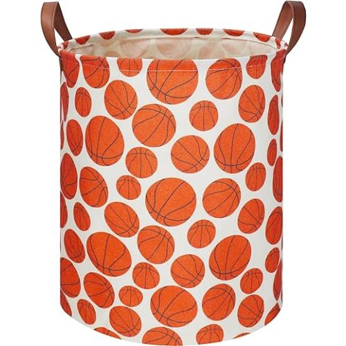 Kids Laundry Hamper,Baseball laundry Basket,Baby Boy Nursery Hamper,Waterproof Storage Bin for Bedroom,Clothes Organizer Basket,Toys Box,Room Decor(Basketball)