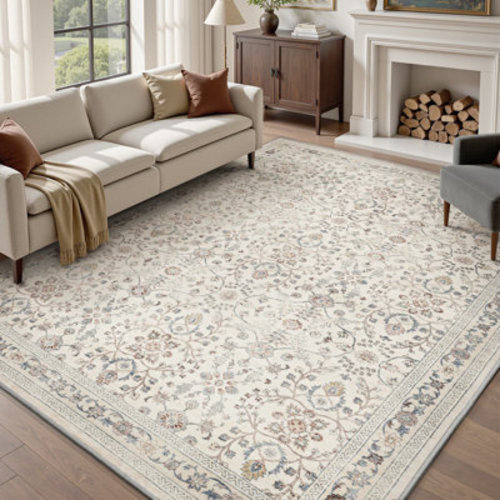 Charlton Home® Ultra Soft Machine Washable Floral Living Room Area Rug & Reviews | Wayfair