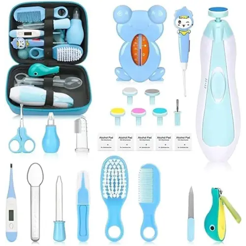 Baby Healthcare and Grooming Kit, Portable Baby Safety Care Set, Baby Essentials kit for Newborn (Blue 26 in 1)