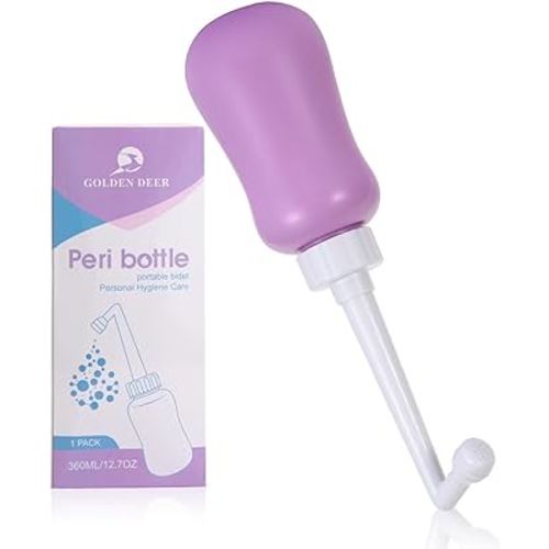 Peri Bottle for Postpartum Care for Perineal Recovery and Cleansing After Birth 12.7 OZ Color: Purple