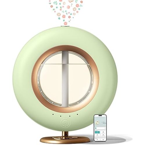 120ML Essential Oil Diffuser, Bluetooth Control, 4 Mist Settings, Auto Shut-Off, Aromatherapy Diffuser for Bedroom, Home Humidifier with Night Light (Green)