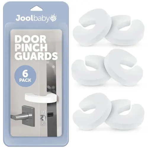 Door Pinch Guards (6 Pack) Baby Proof Doors Extra Soft Foam, Sleek Design, Child Safety, Baby Safety Finger Protectors - Jool Baby