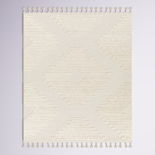 Firman Geometric Machine Woven Cream Area Rug