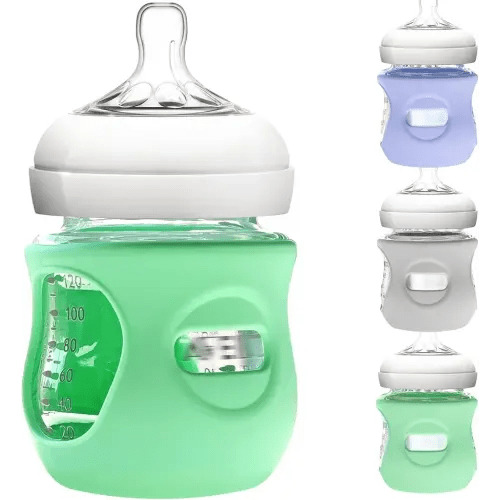 3 Pack Silicone Sleeve for Philips Avent Glass Bottle - Shatter Proof Natural Silicone Bottle Sleeve for Anti Colic Baby Bottles 8 oz & 4 oz - Anti Flow Sleeve for Infant Bottles