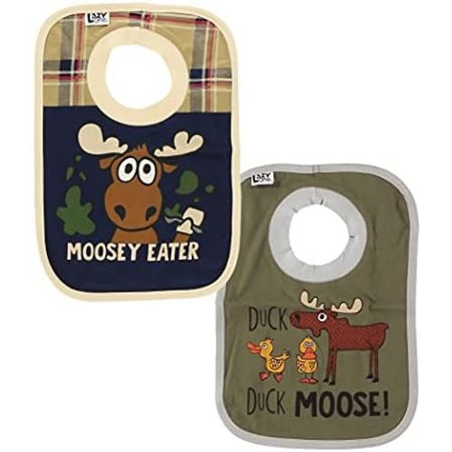 LazyOne Animal-Print Baby Bibs, Infant Bibs, Cute Baby Shower Gifts, One Size, Pack of 2