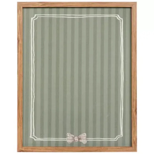 Gray Bow Tie & Green Striped Memo Board