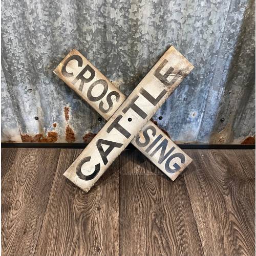 Cattle Crossing sign / rustic cow decor / cow sign / western sign / farmhouse sign