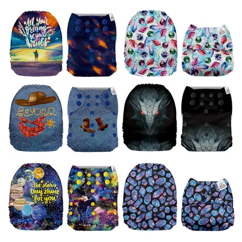 Mama Koala 1.0 Cloth Diapers for Babies, 6 Pack Pocket Shell Only (NO Inserts) - One Size Washable and Reusable Pocket Diapers for Newborns and Toddlers - 160080