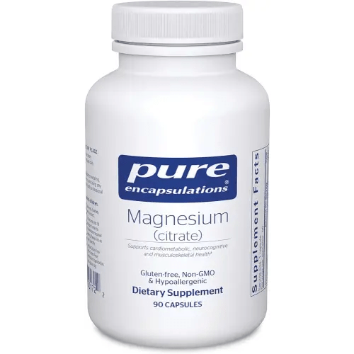 Pure Encapsulations Magnesium (Citrate) - Supplement for Sleep, Heart Health, Cognitive Health, Bone Health, Energy, Muscles, and Metabolism* - with Premium Magnesium - 90 Capsules
