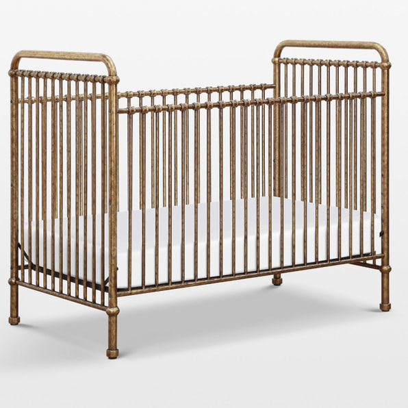 Namesake Abigail Vintage Gold Iron 3-in-1 Convertible Baby Crib