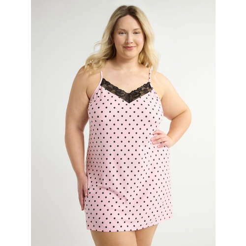 Joyspun Women’s Dreamy Soft Collection Lace Trim Knit Chemise, Sizes XS to 3X