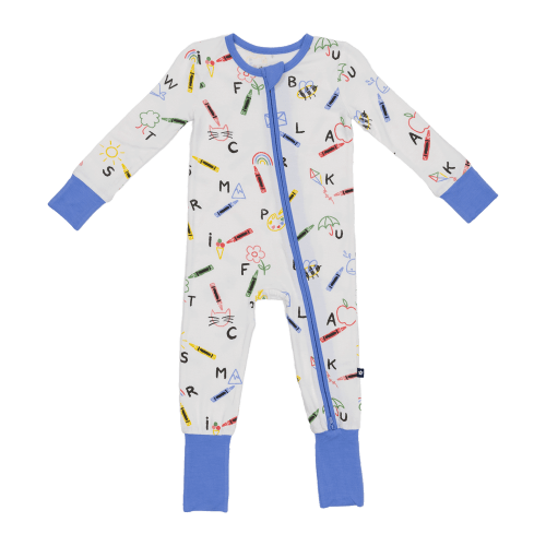 Larkspur Baby | Romper Pajamas | Convertible Footed Romper in Lively Letters