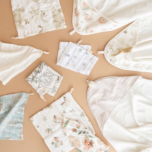 Ezra Cotton Baby Washcloths - Woodland Animals Set | Crane Baby