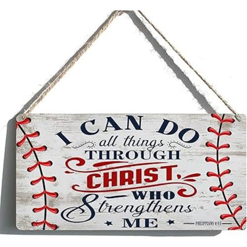 Baseball Room Wall Decor & Gifts for Boys 8-12 - Vintage Wooden Baseball Sign - Sports Nursery Decor for Boys Bedroom - Baseball Theme Home Decoration (6x12 Inch Baseball Gift Ideas)