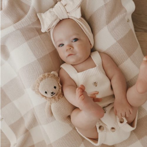 Busy Bee Gingham Baby Blanket