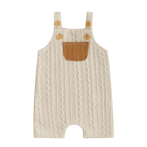 Tsnbre Newborn Baby Boy Girl Summer Outfits Ribbed Knitted Romper Baby Overalls 0 3 6 12 18 Month Neutral Infant Clothes