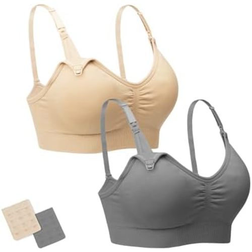 Stelle Nursing Bras Maternity Bra for Breastfeeding Pregnancy Wireless Bralette with Pads, Extenders & Clips
