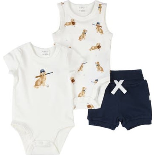 Baseball Buddy 3-Piece Bodysuits & Rib Shorts Set, 9M