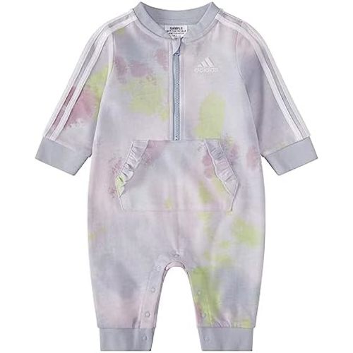 adidas Baby Girls Long Sleeve Zip Front French Terry Coveralls