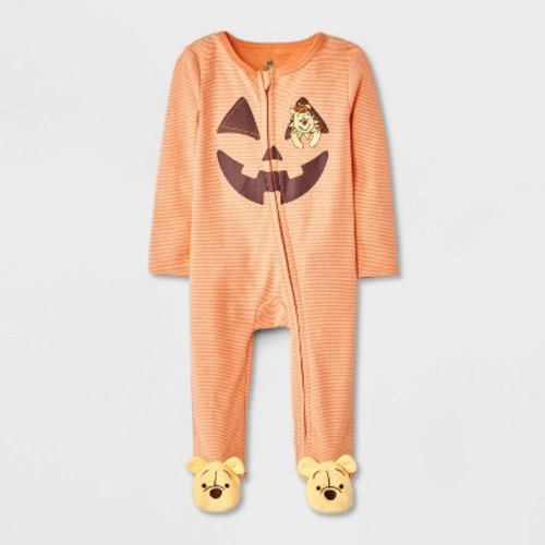 Baby Disney Winnie The Pooh Halloween Jack O' lantern Sleep N' Play - Orange 6-9M