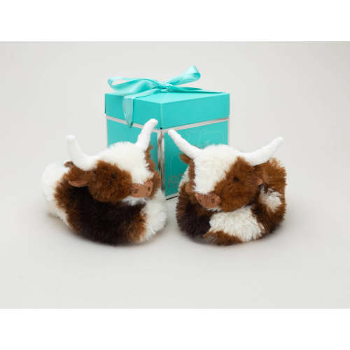 Texas Longhorn Highland Cow Plush Baby Slippers House Shoes