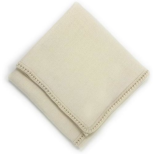 Baby/Receiving/Security Keepsake Blanket, Made from 100% Baby Alpaca Wool with Crochet Edging | All Natural | Dye, Bleach & Chemical Free | Size 34in X 36in