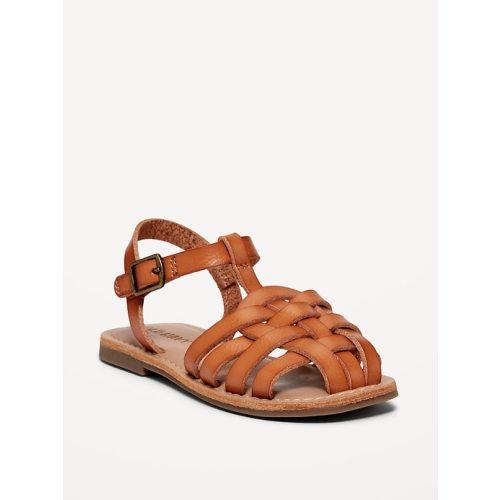 Faux-Leather Fisherman Sandals for Toddler Girls