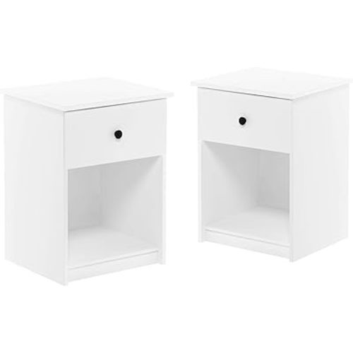 Furinno Tidur Nightstand, 2-Pack, White