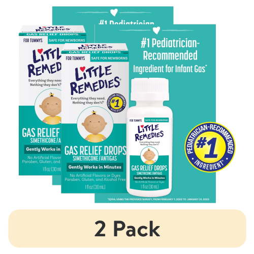 (2 pack) Little Remedies Gas Relief Drops, Natural Berry Flavor, Safe for Newborns, Children's Health 1 fl oz